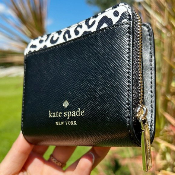 NWT Kate Spade Bifold Zip Around Wallet Black - Picture 3 of 7